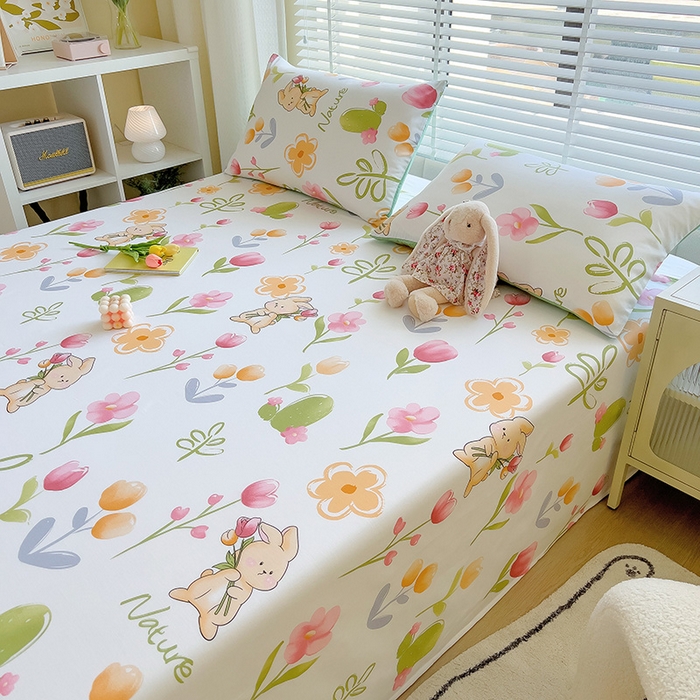 91家纺网 家纺一手货源 找家纺 芃成家纺 2023新款全棉13070单床单 小园丁