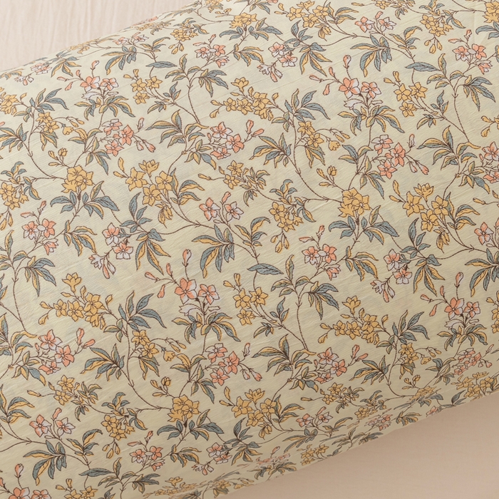 91家纺网 家纺一手货源 找家纺 梦舒羽 2025新款水洗棉麻单人枕头套亲肤双人枕套 繁花