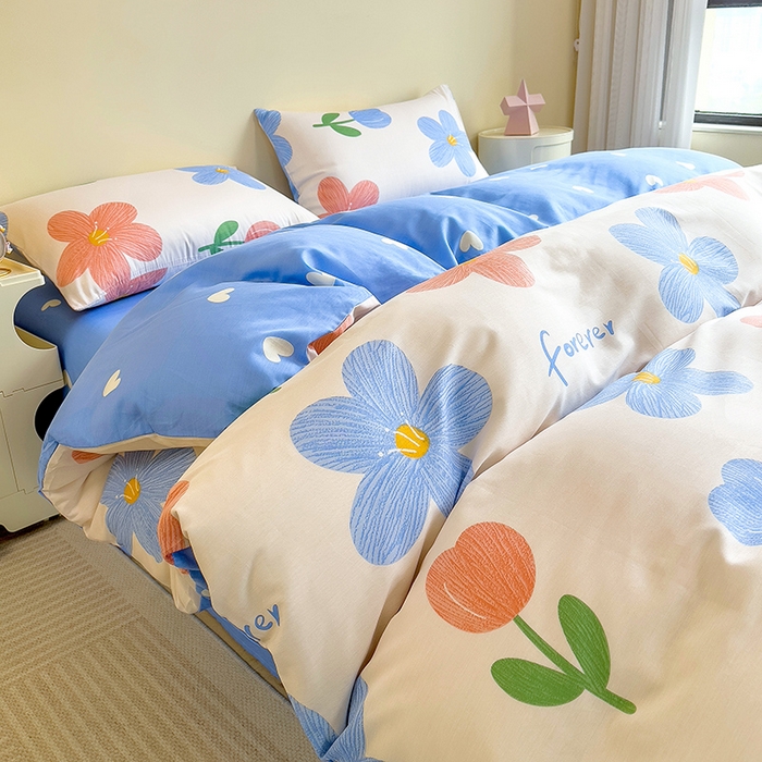 91家纺网 家纺一手货源 找家纺 芃成家纺2023新款全棉13070四件套 花满庭