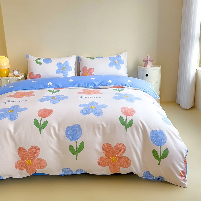 91家纺网 家纺一手货源 找家纺 芃成家纺2023新款全棉13070四件套 花满庭