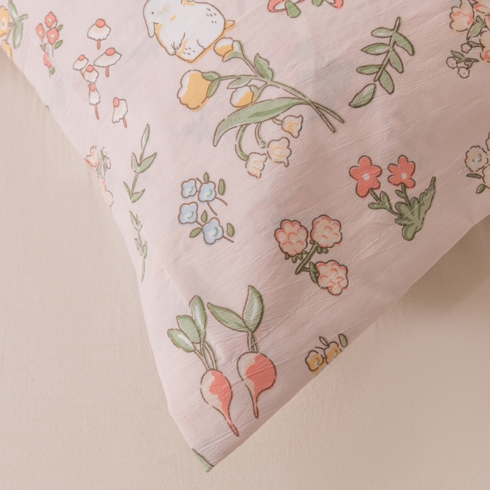 91家纺网 家纺一手货源 找家纺 新款水洗棉麻单人枕头套亲肤双人枕套 花中鹿