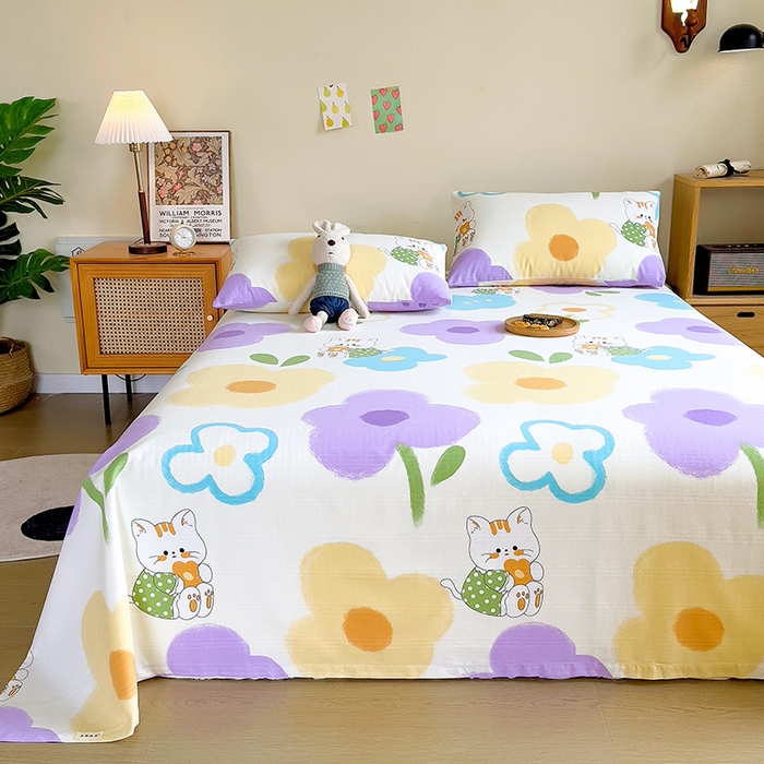 91家纺网 家纺一手货源 找家纺 芃成家纺 2023新款全棉老粗布床单 心语