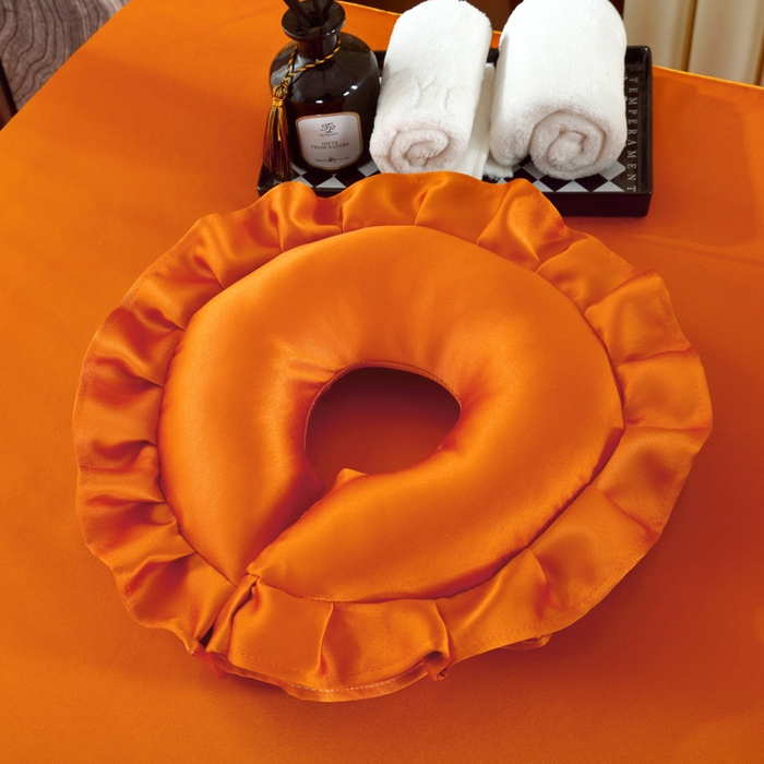 91家纺网 家纺一手货源 找家纺 莉人坊 2023新款贵妃缎按摩床床罩系列 逃之夭夭橘色