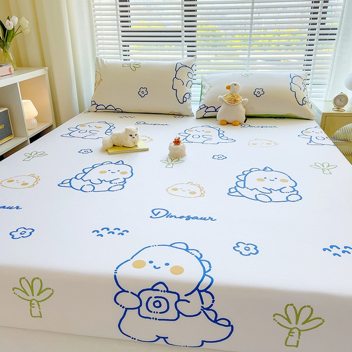 91家纺网 家纺一手货源 找家纺 芃成家纺 2023新款全棉13070单床笠 小恐龙