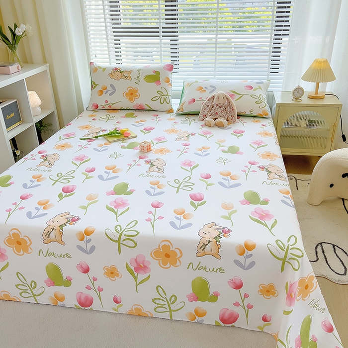 91家纺网 家纺一手货源 找家纺 芃成家纺 2023新款全棉13070单床单 小园丁