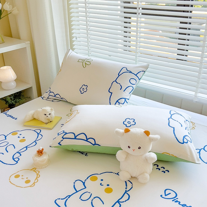 91家纺网 家纺一手货源 找家纺 芃成家纺 2023新款全棉13070单床单 小恐龙