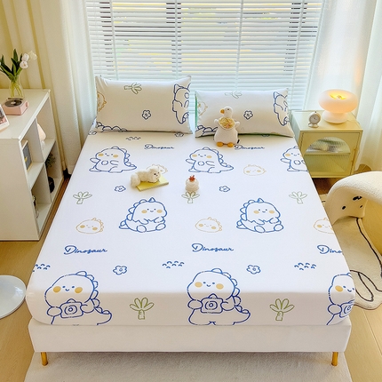 91家纺网 家纺一手货源 找家纺 芃成家纺 2023新款全棉13070单床笠 小恐龙