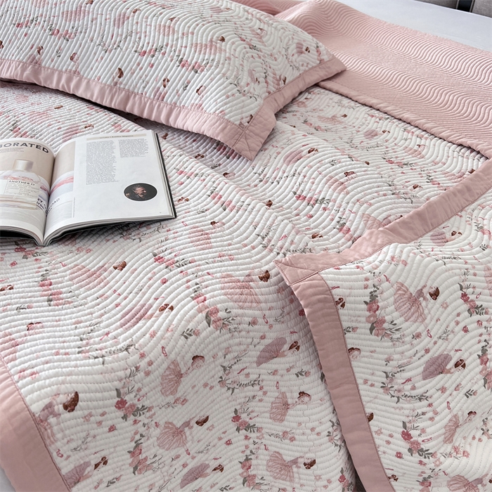 91家纺网 家纺一手货源 找家纺 汇庭 2023新款雅丝床盖三件套 雅典女孩