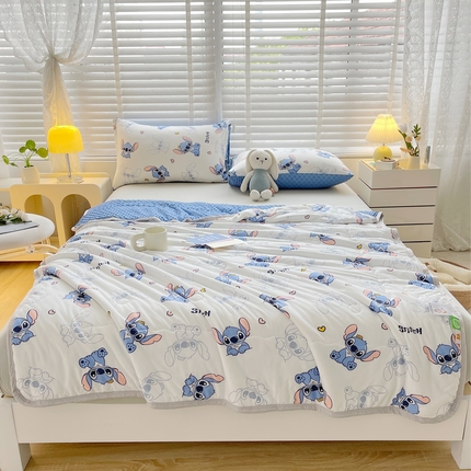 91家纺网 家纺一手货源 找家纺 八方汇 2023新款针织安抚豆豆被夏凉被  迪士尼-史迪仔