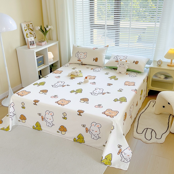 91家纺网 家纺一手货源 找家纺 芃成家纺 2023新款全棉13070单床单 动物世界