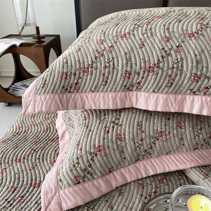 91家纺网 家纺一手货源 找家纺 汇庭 2023新款雅丝床盖三件套 欧娜