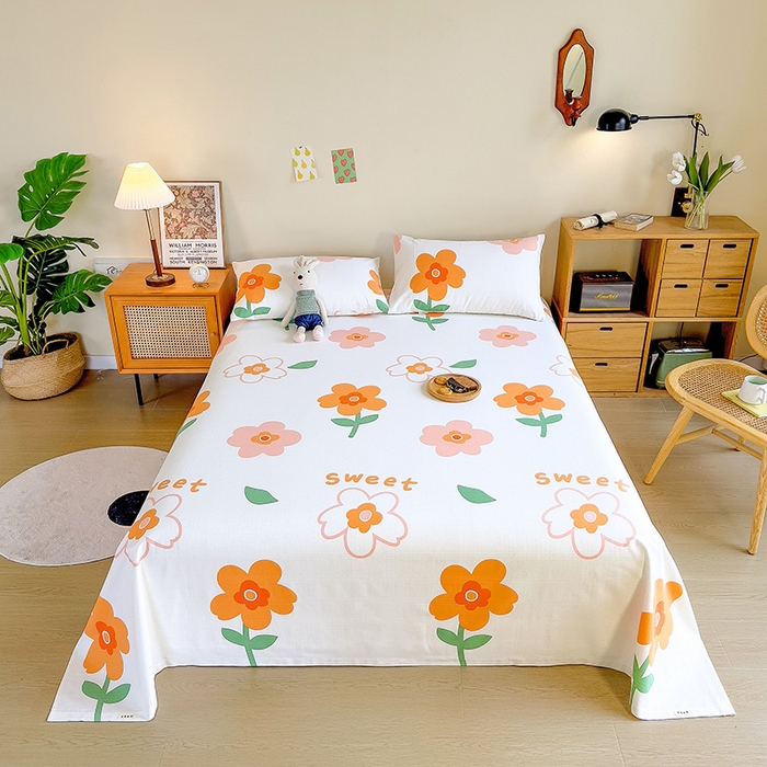 91家纺网 家纺一手货源 找家纺 芃成家纺 2023新款全棉老粗布床单 初夏