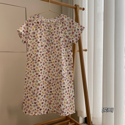 91家纺网 家纺一手货源 找家纺 源启生活 2023新款夏季双层纱睡裙 花田