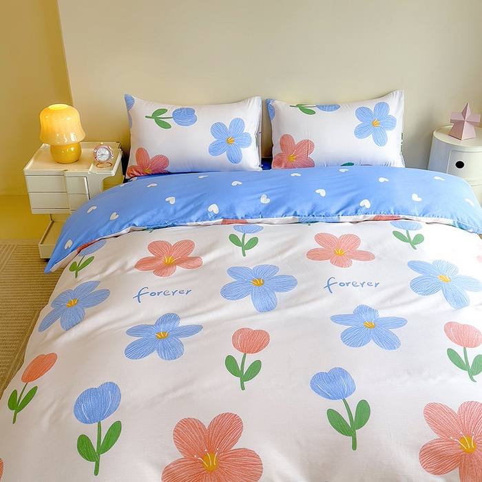 91家纺网 家纺一手货源 找家纺 芃成家纺2023新款全棉13070四件套 花满庭