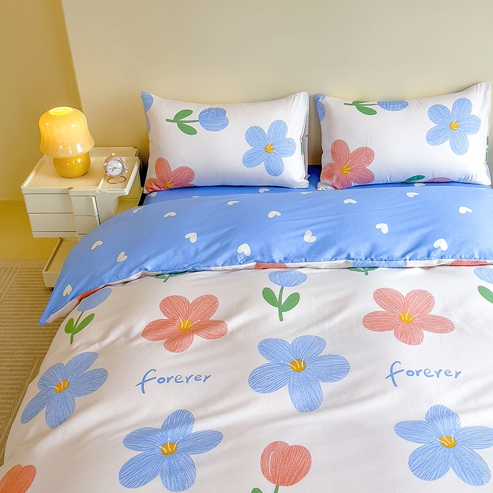 91家纺网 家纺一手货源 找家纺 芃成家纺2023新款全棉13070四件套 花满庭