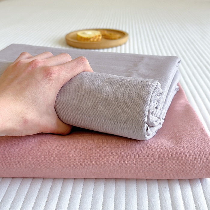 91家纺网 家纺一手货源 找家纺 芃成家纺 2023新款全棉老粗布床单 奶咖