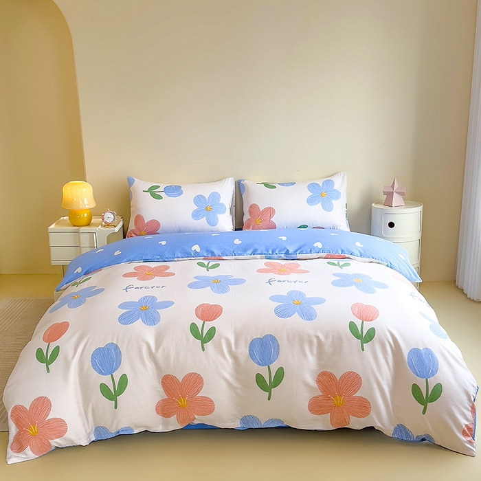 91家纺网 家纺一手货源 找家纺 芃成家纺2023新款全棉13070四件套 花满庭