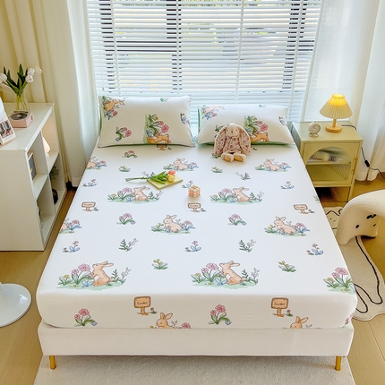 芃成家纺 2023新款全棉13070单床笠 花园兔
