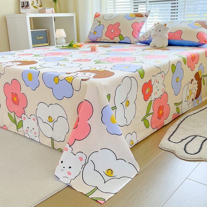 91家纺网 家纺一手货源 找家纺 芃成家纺 2023新款全棉13070单床单 可爱女孩