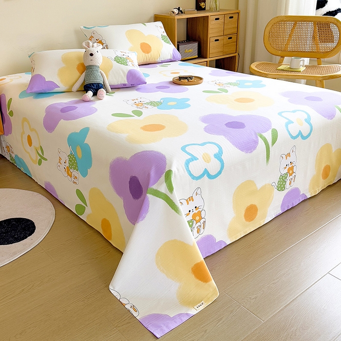 91家纺网 家纺一手货源 找家纺 芃成家纺 2023新款全棉老粗布床单 心语