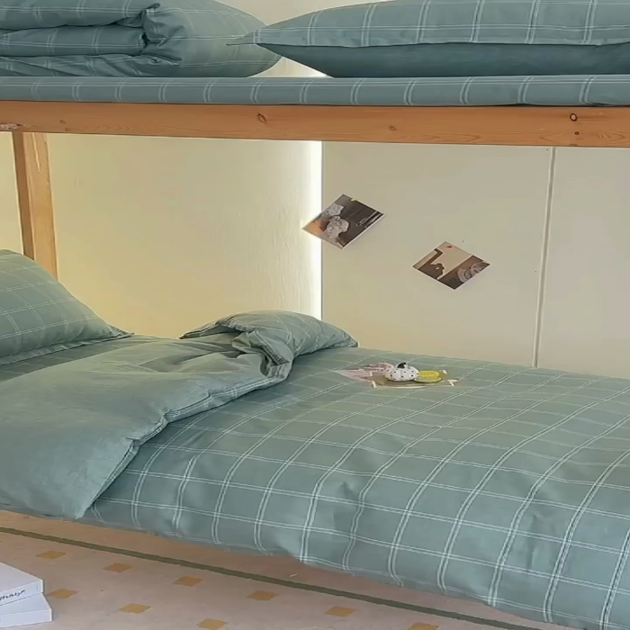 91家纺网 家纺一手货源 找家纺 朵希曼 2026新款全棉学生三件套 华夫格