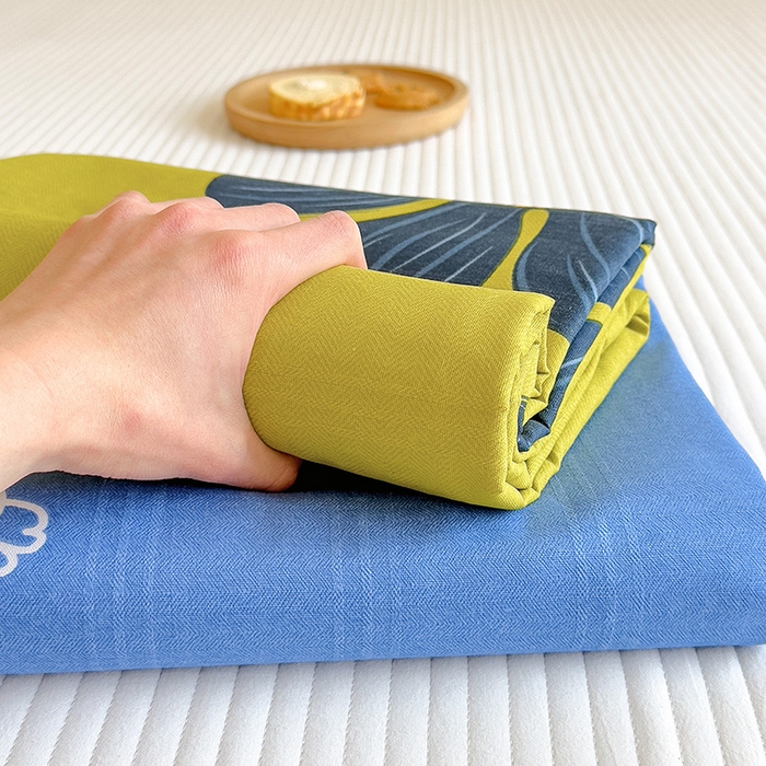 91家纺网 家纺一手货源 找家纺 芃成家纺 2023新款全棉老粗布床笠 花漾