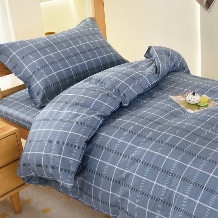 91家纺网 家纺一手货源 找家纺 朵希曼 2026新款全棉学生三件套 艾伦~蓝