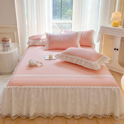 91家纺网 家纺一手货源 找家纺 （总）乐朵 2025春夏 华夫格床裙款凉席凉感席