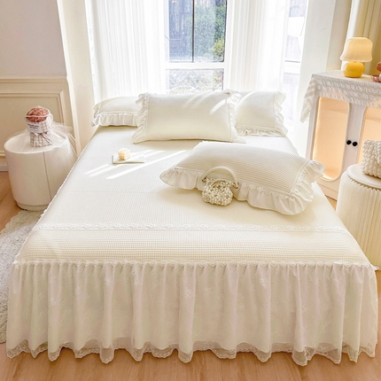 91家纺网 家纺一手货源 找家纺 （总）乐朵 2025春夏 华夫格床裙款凉席凉感席