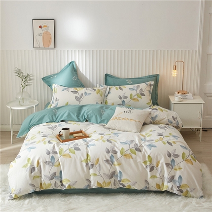 沐白家居 2023全棉13376全棉印花四件套 绿植