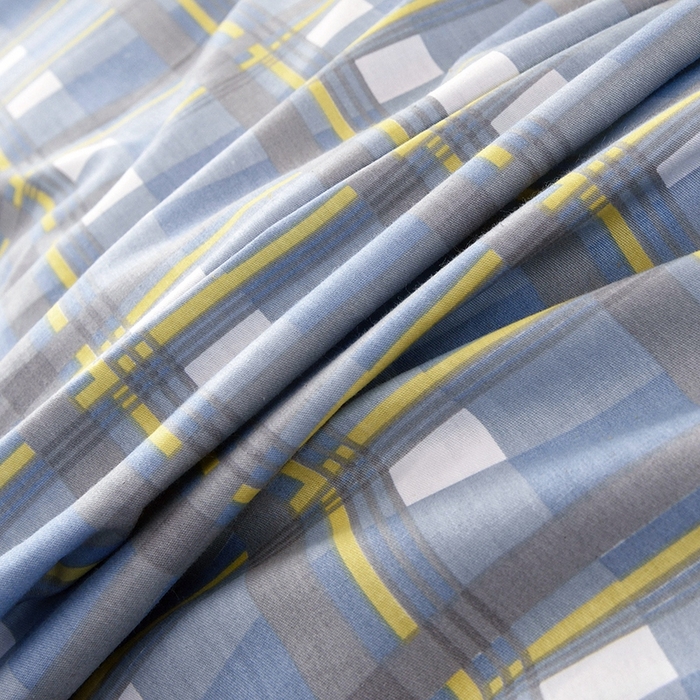 91家纺网 家纺一手货源 找家纺 朵希曼 2026新款全棉学生三件套 简格~蓝