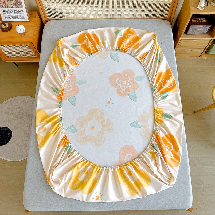 91家纺网 家纺一手货源 找家纺 芃成家纺 2023新款全棉老粗布床笠 玛奇朵 桔