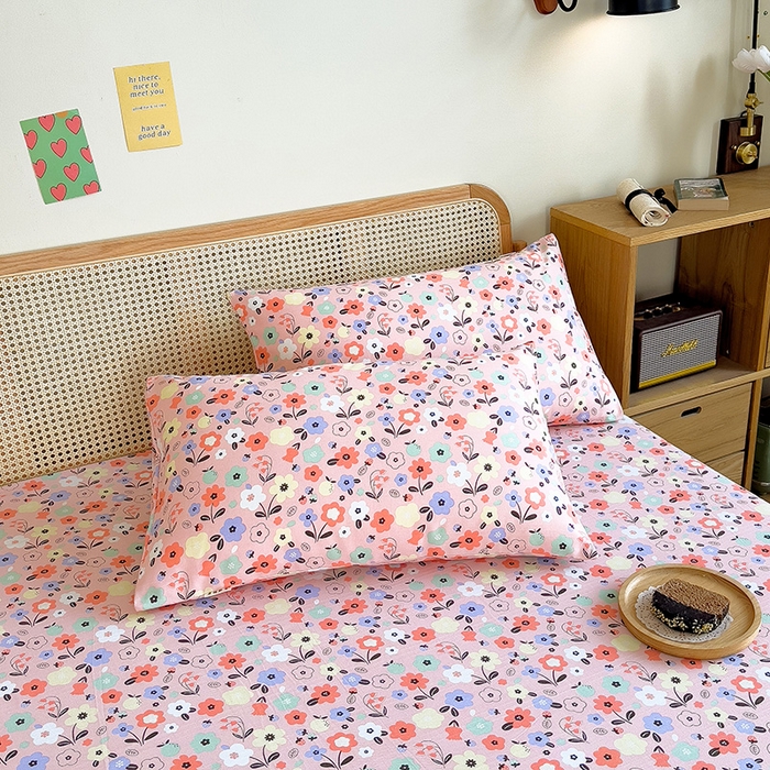 91家纺网 家纺一手货源 找家纺 芃成家纺 2023新款全棉老粗布床笠 花海