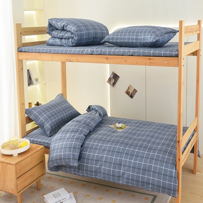 91家纺网 家纺一手货源 找家纺 朵希曼 2026新款全棉学生三件套 艾伦~蓝