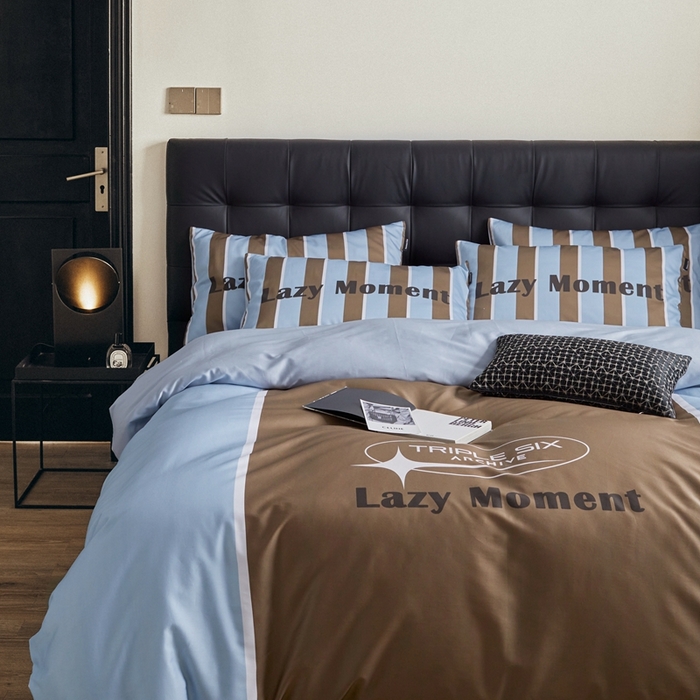 91家纺网 家纺一手货源 找家纺 圆岛 2023新款原创美式复古长绒棉全棉数码印花四件套 风格一 Nasa-棕兰