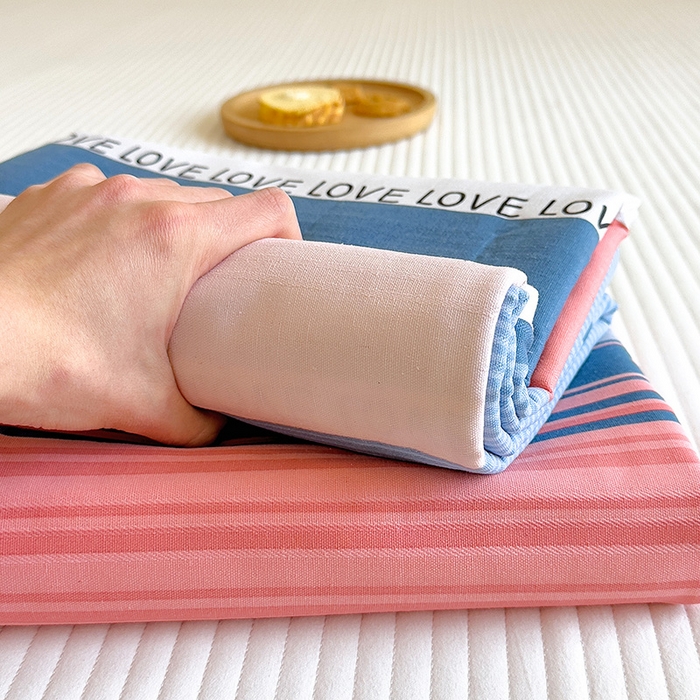 91家纺网 家纺一手货源 找家纺 芃成家纺 2023新款全棉老粗布床笠 爱丽丝 蓝