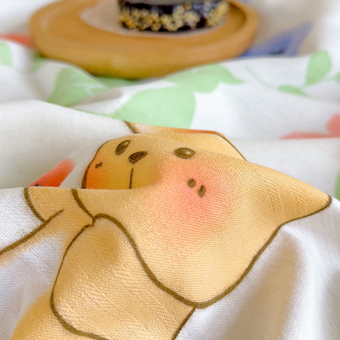 91家纺网 家纺一手货源 找家纺 芃成家纺 2023新款全棉老粗布床笠 花园兔