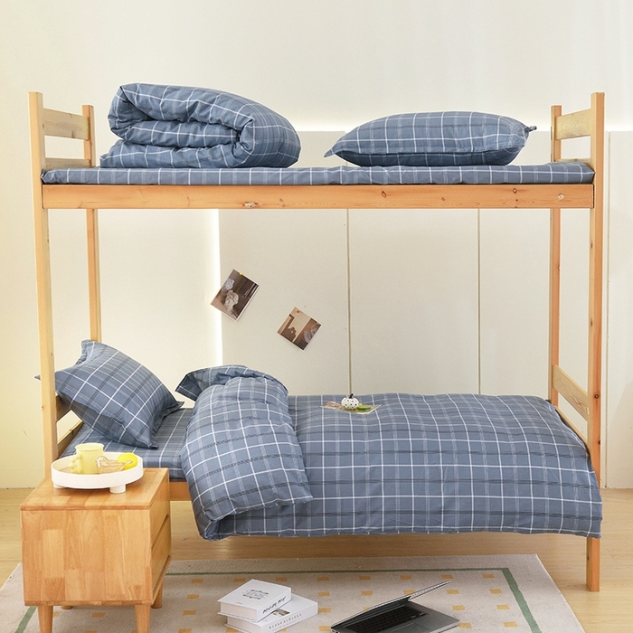 91家纺网 家纺一手货源 找家纺 朵希曼 2026新款全棉学生三件套 艾伦~蓝