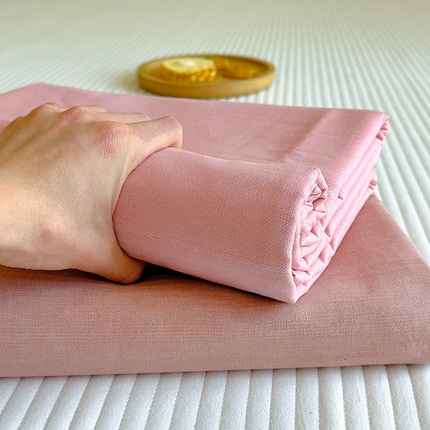 芃成家纺 2023新款全棉老粗布床笠 粉玉