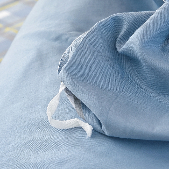 91家纺网 家纺一手货源 找家纺 朵希曼 2026新款全棉学生三件套 简格~蓝