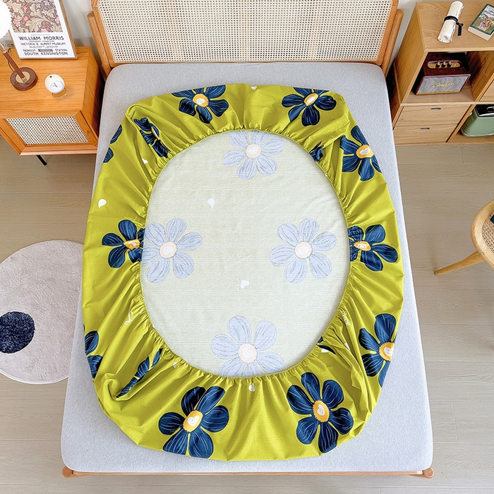 91家纺网 家纺一手货源 找家纺 芃成家纺 2023新款全棉老粗布床笠 花漾