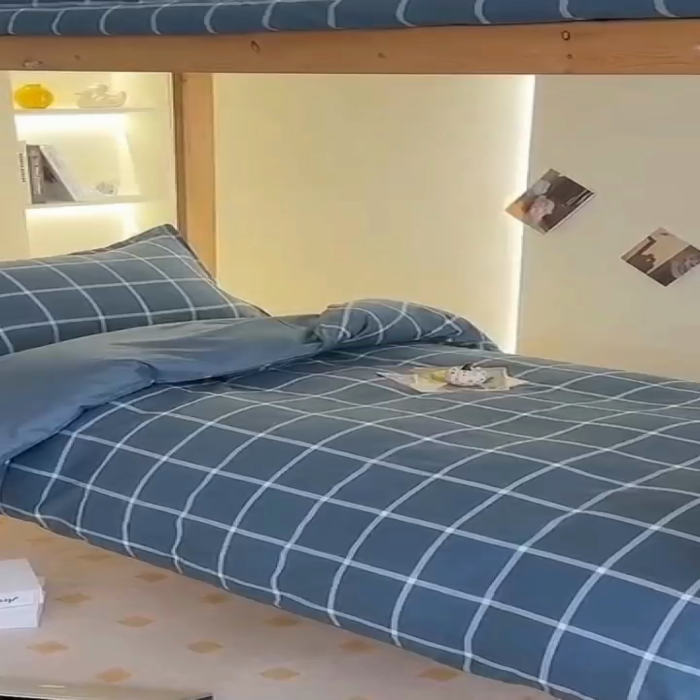 91家纺网 家纺一手货源 找家纺 朵希曼 2026新款全棉学生三件套 艾伦~蓝