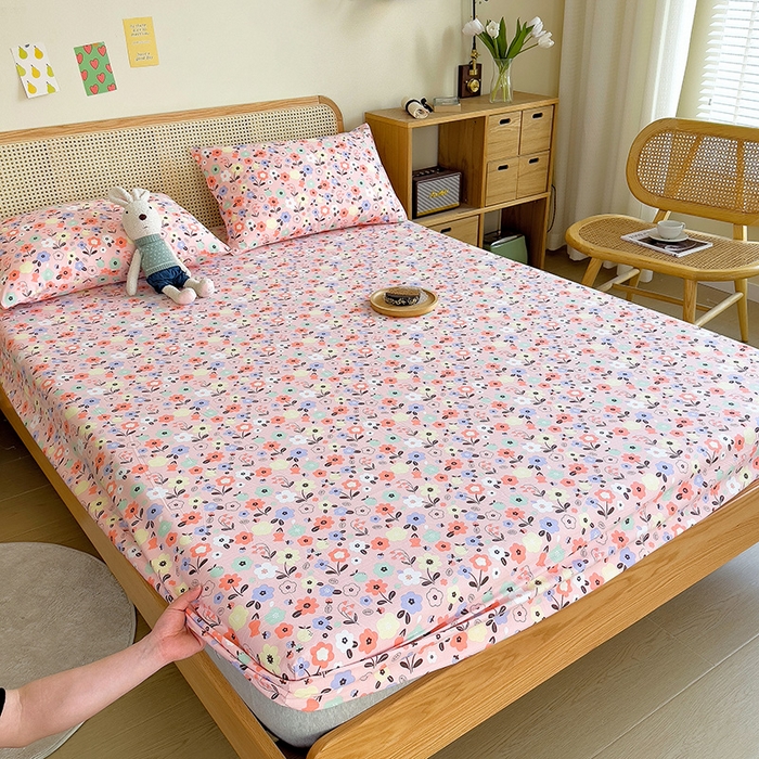 91家纺网 家纺一手货源 找家纺 芃成家纺 2023新款全棉老粗布床笠 花海