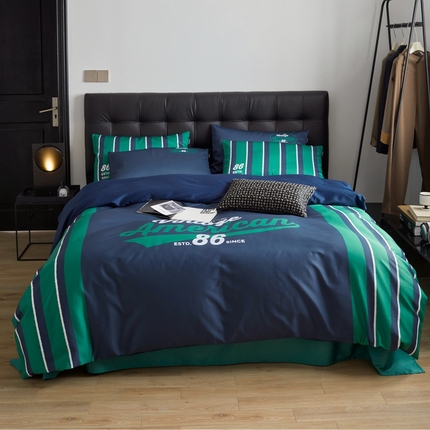 91家纺网 家纺一手货源 找家纺 （总）圆岛 2023新款原创美式复古长绒棉全棉数码印花四件套 风格一