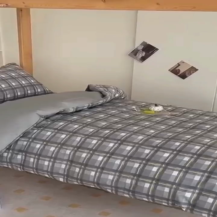 91家纺网 家纺一手货源 找家纺 朵希曼 2026新款全棉学生三件套 简格~灰