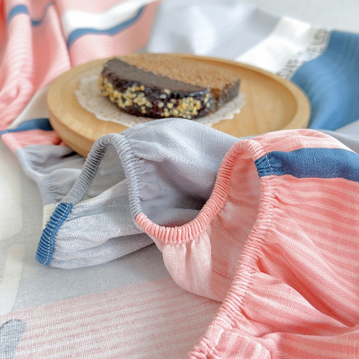 91家纺网 家纺一手货源 找家纺 芃成家纺 2023新款全棉老粗布床笠 爱丽丝 粉