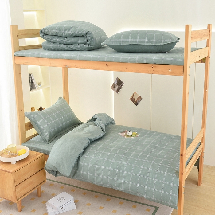 91家纺网 家纺一手货源 找家纺 朵希曼 2026新款全棉学生三件套 华夫格