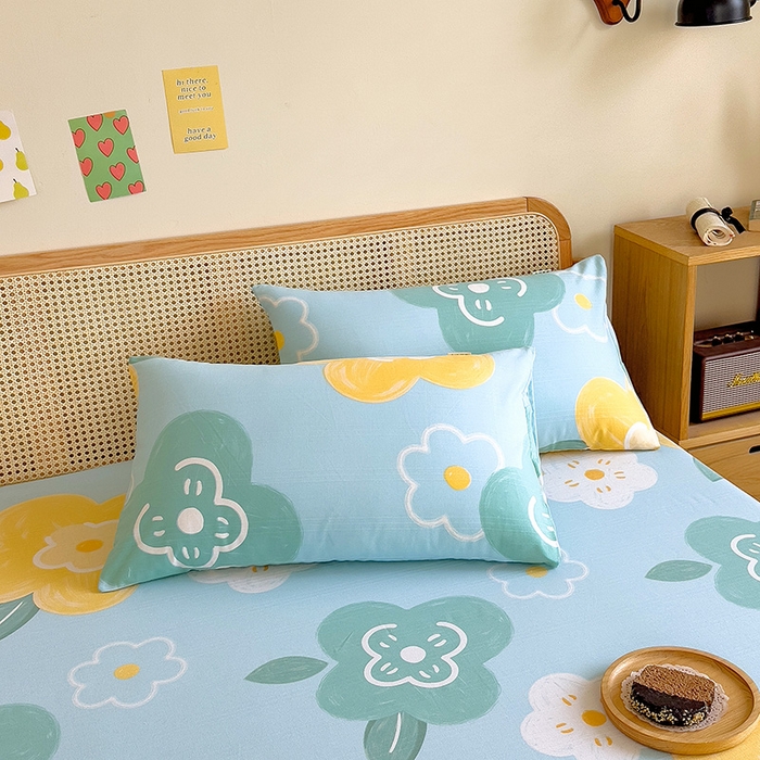 91家纺网 家纺一手货源 找家纺 芃成家纺 2023新款全棉老粗布床笠 玛奇朵 蓝