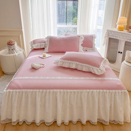 91家纺网 家纺一手货源 找家纺 （总）乐朵 2025春夏 华夫格床裙款凉席凉感席