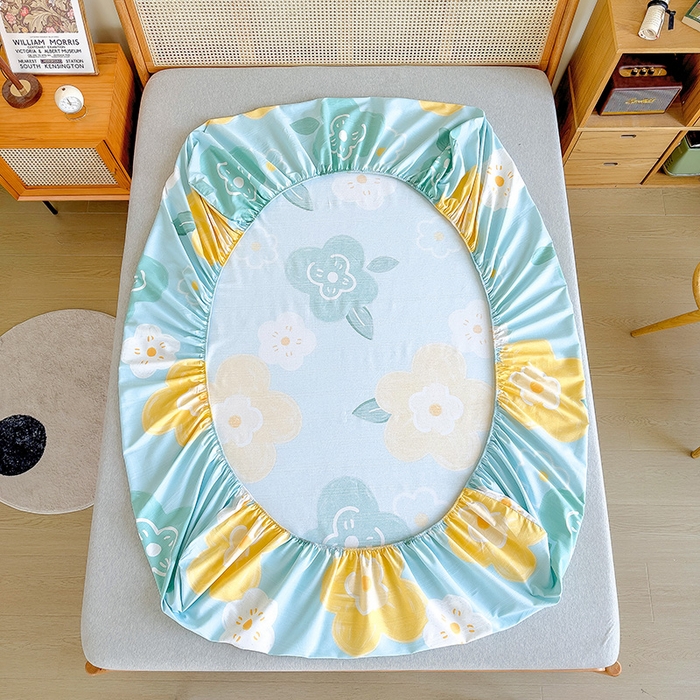 91家纺网 家纺一手货源 找家纺 芃成家纺 2023新款全棉老粗布床笠 玛奇朵 蓝